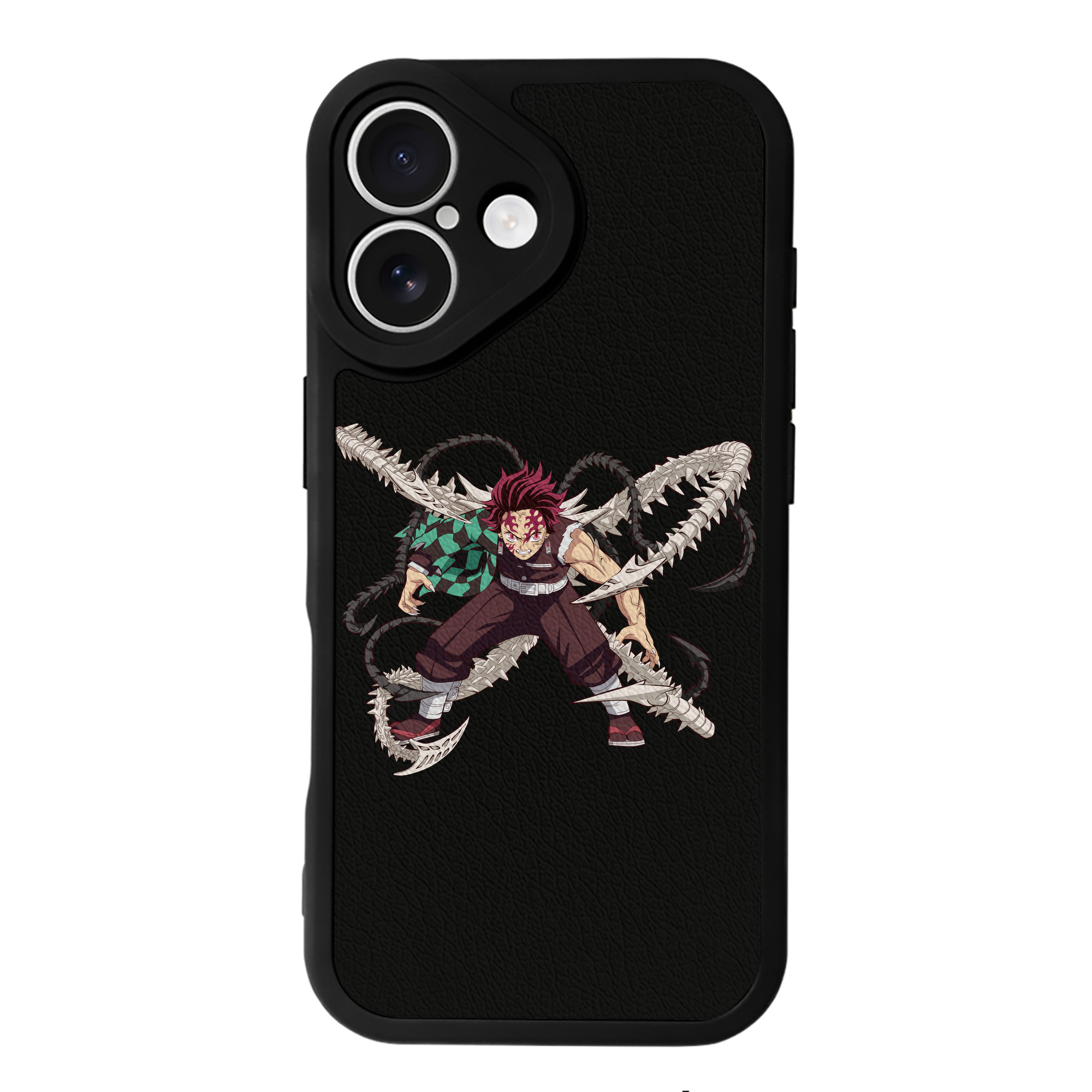 （画像用） 鬼滅の刃 竈門 炭治郎／かまど たんじろう Kamado Tanjirou 【iPhone 16シリーズ対応】シリコンスマホケース（レザー調） 材質：シリコン
